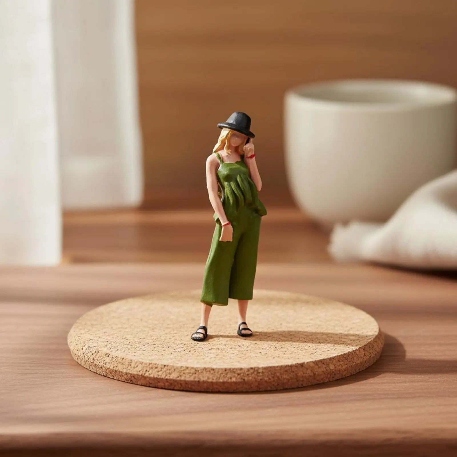 

1:64 Scale Female Figurine Realistic Intricacy Capped Girl Miniature 1:64 Scale Figurine Finely Crafted Workmanship
