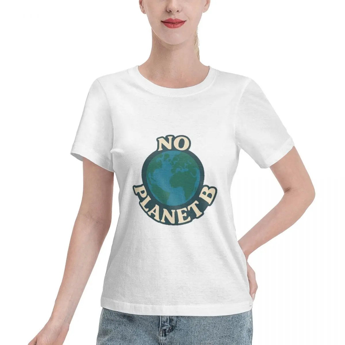 Premium Fabric No Planet B For Our Planet Women's T-shirt Classic Daily Trendy Basic Tee