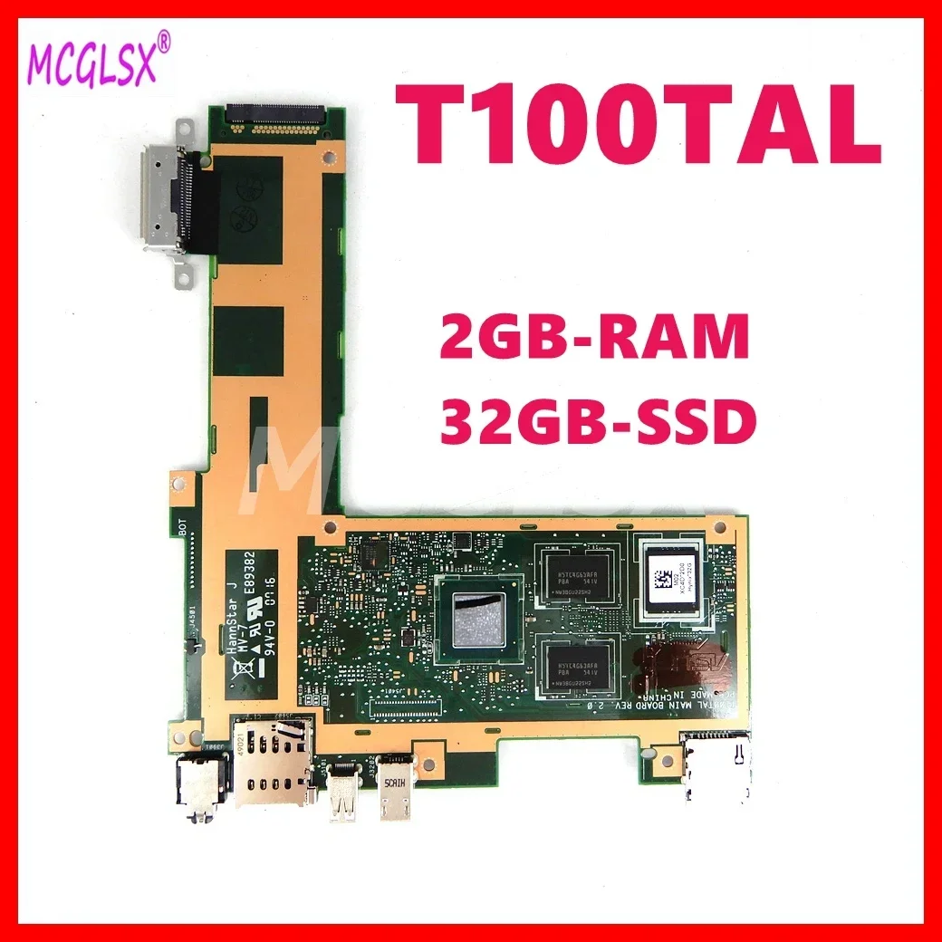 T100TAL com CPU Z3735 32GB-SSD 2GB-RAM Mainboard Para ASUS T100TAL Laptop Placa-mãe 100% Testado OK