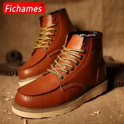 Botas de cuero partido para hombre, botines de talla grande 38-46, calzado de ocio, Invierno