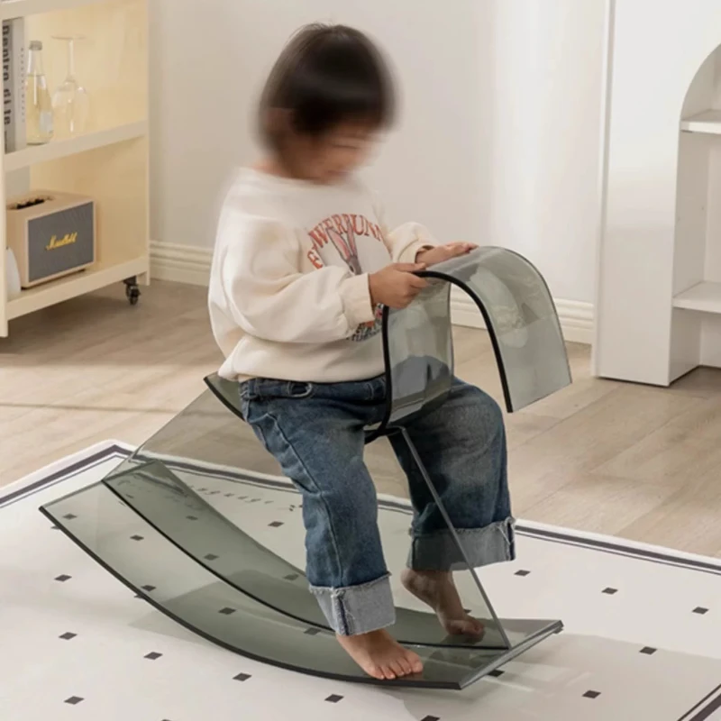 

Transparent color children's rocking chair creative toy stool