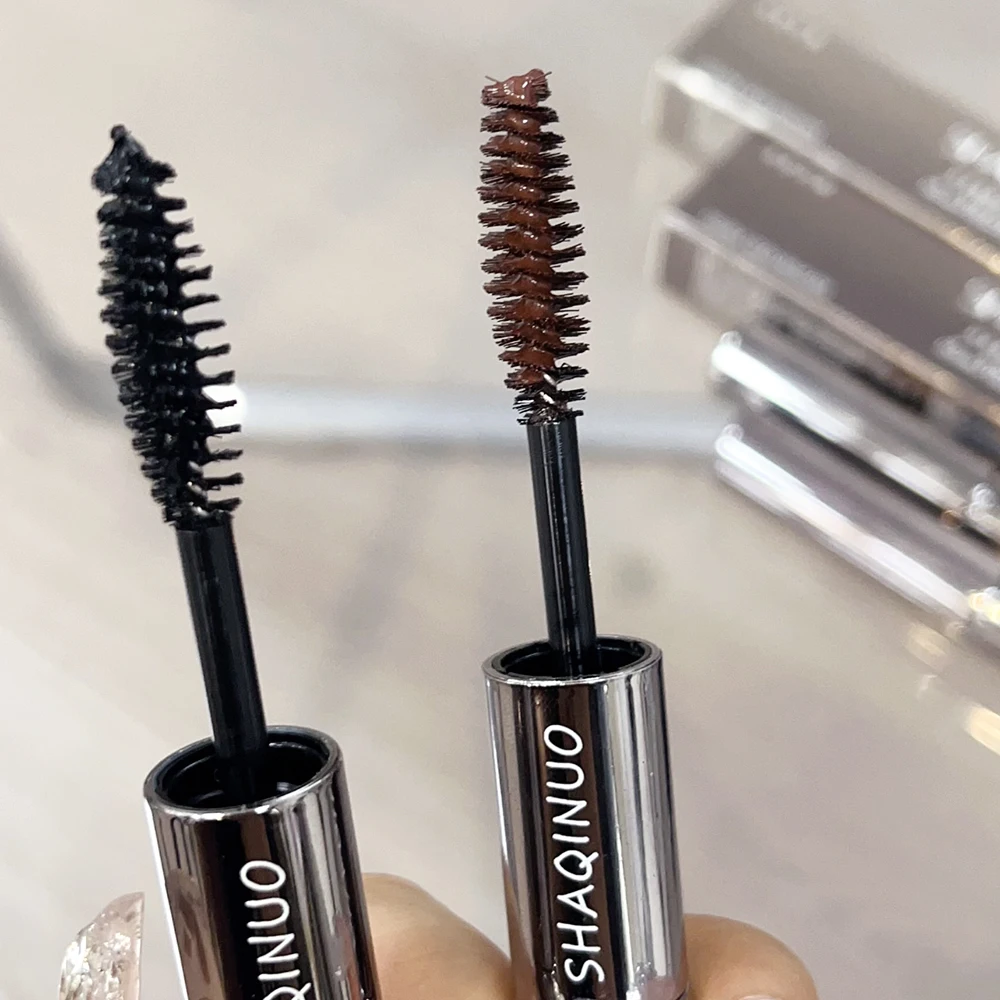 Mascara imperméable à l'eau pour allonger les cils, produit à double tête, bouclé, base, crème, extensions, maquillage, noir, marron