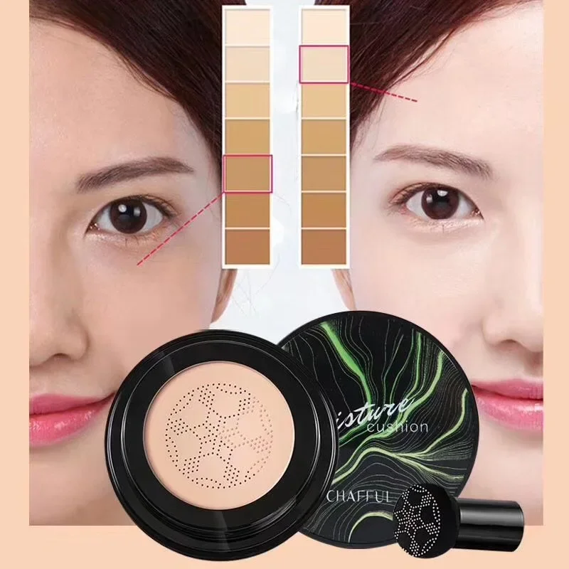 Face Foundation Base CHAFFUL Mushroom Head Make up Air Cushion Moisturizing Foundation Natural Brightening BB Cream Makeup