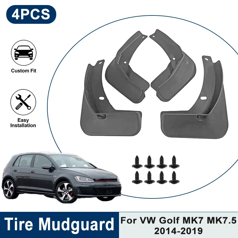 

4PCS Front Rear Car Mud Flaps For VW Golf MK7 MK7.5 2014-2019 Anti-Mud Splash Waterproof Fender Guard Auto Replacement Parts