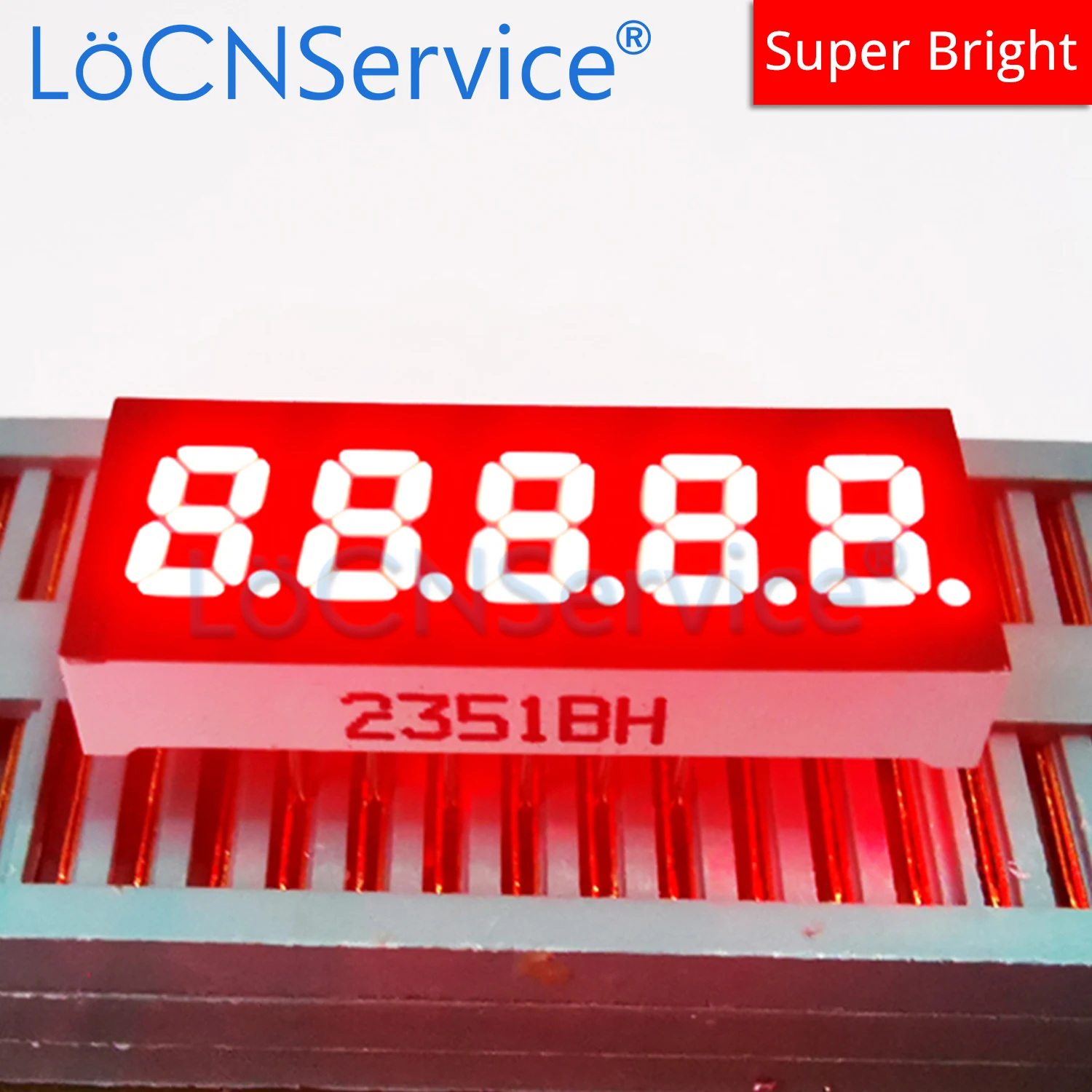 LoCNService 30PCS 0.23Inch Digital Tube LED Display 5 Bit Red White Common Anode / Cathode 7 Segment 0.23 inch 5Bit