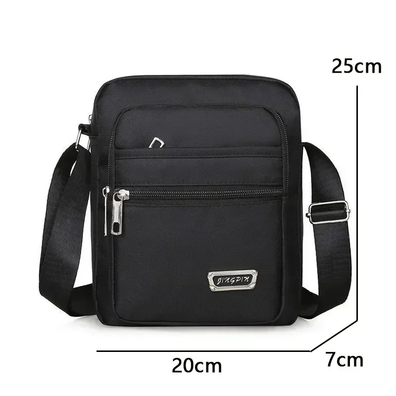 Sac messager en nylon imperméable pour homme, sac à main décontracté, poche zippée, fourre-tout de voyage, sacs à bandoulière pour homme, mode initiée