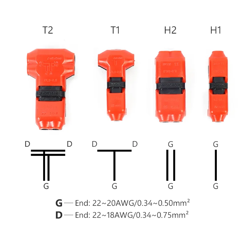 2Pin Pluggable Wire Connector Quick Splice Electrical Cable Crimp Auto Terminals for Wires Wiring 8-22AWG LED Car Connectors