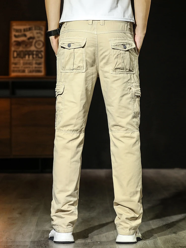 Lente Zomer Cargo Broek Mannen Kaki Leger Greentactische Militaire Rechte Werk Broek Mannen Lange Casual Broek Grote Maat 44