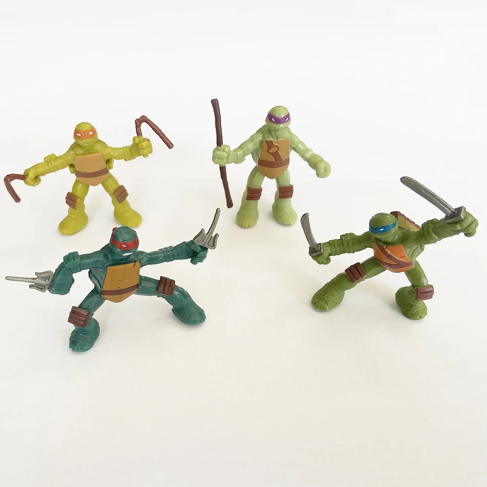 8 Pcs Mini Turtles Actions Figure Cartoon Tartaruga Turtles Toys For Children Anime Figure Cake Decration