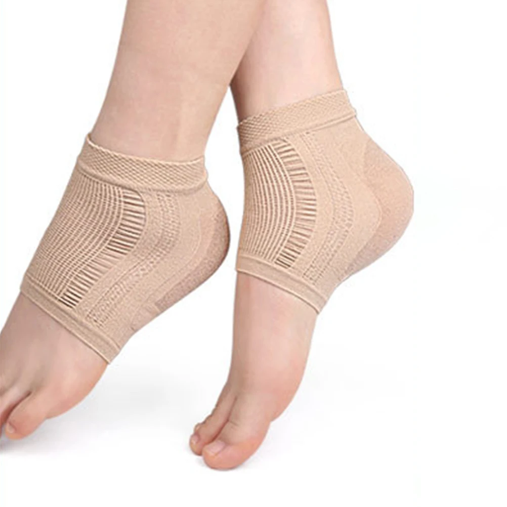 

2 Pairs Foot Protector Compact Heel Sleeve for Men Women Compression Socks Gel Moisturizing Anti Crack Breathing Outdoor