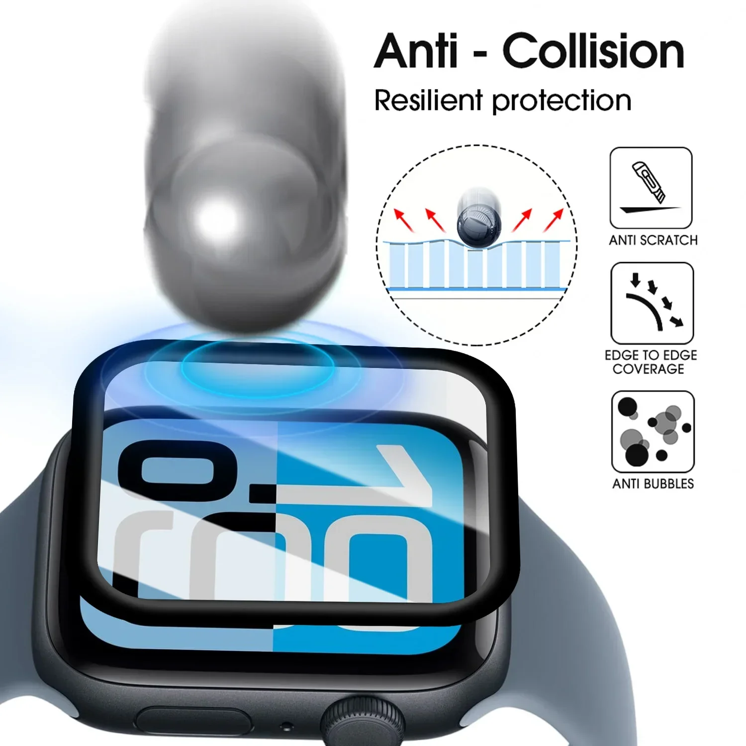 For Apple Watch SE 3 Flexible Anti-scratch Film HD Clear Bubble-Free Screen Protectors with Easy Installation Kit for iWatch SE3