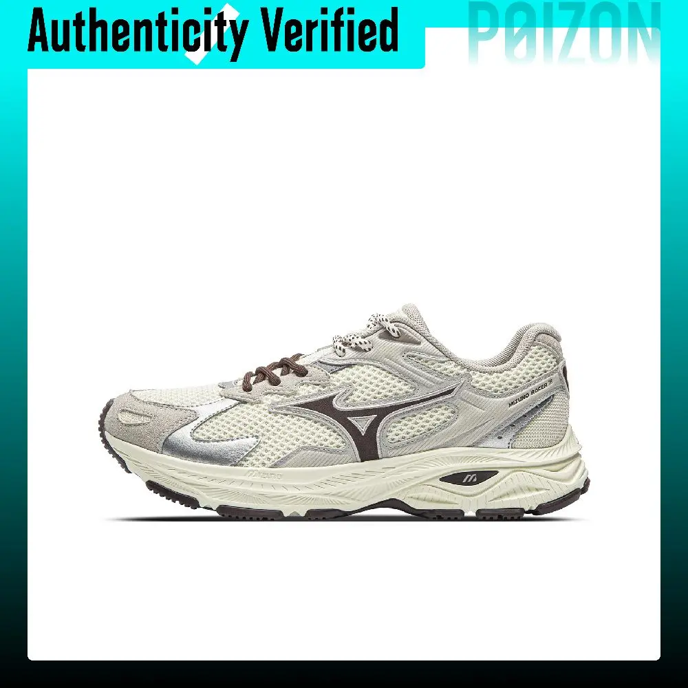 Mizuno Racer S Slip Resistant, Abrasion Resistant, Breathable Low top Casual Running Shoes Unisex Ecru D1GH253510
