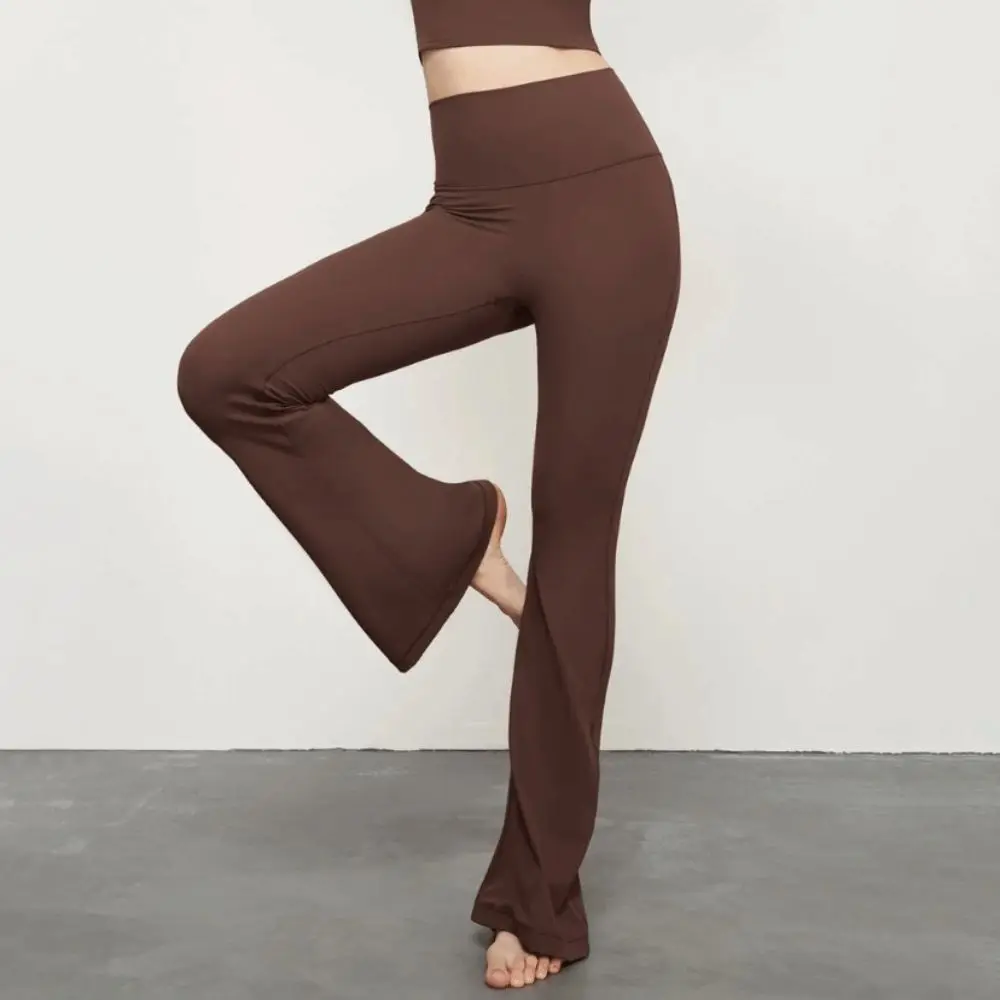 الصالة الرياضية عالية الخصر السراويل الرياضية متوهج واسعة الساق الورك رفع اليوغا السراويل تنفس بسط سراويل رياضية ممارسة