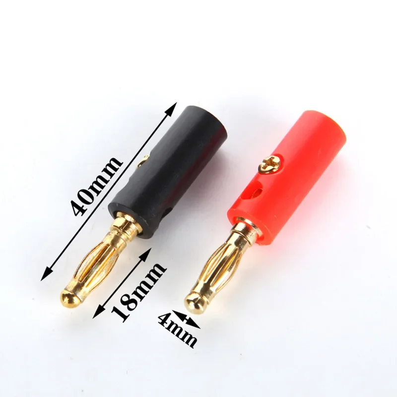 10pcsAudio Speaker Screw Banana Gold Plate Plugs Connectors 4mm IN STOCK  Black Red Facotry Online Wholesale Golden