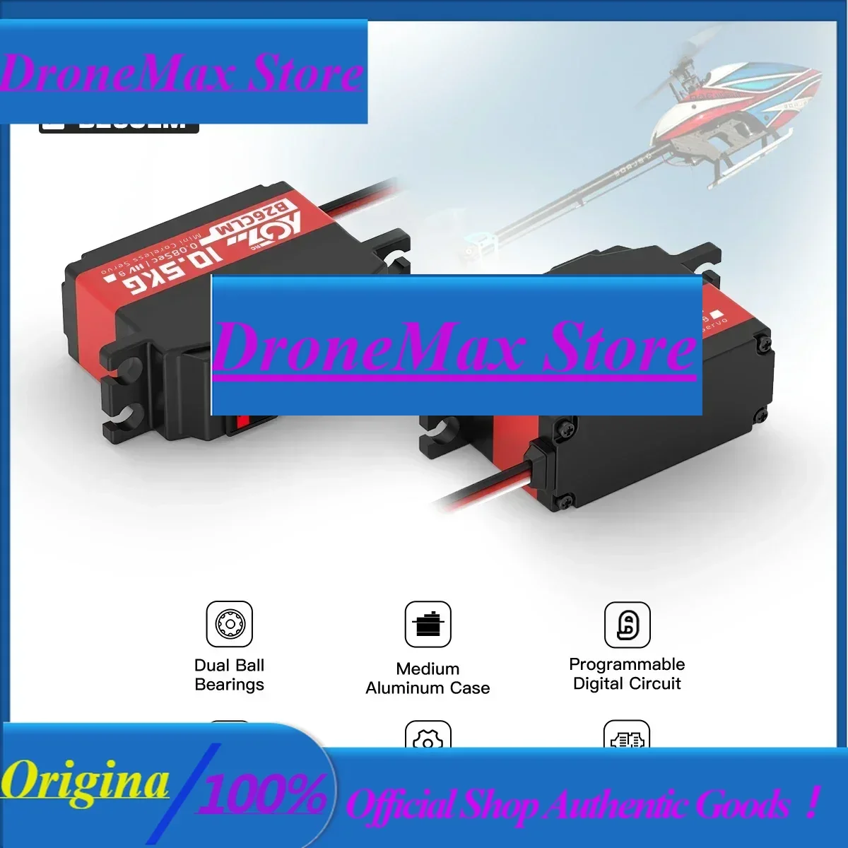 DrMasAGFRC B26CLM High Torque 10.5KG Fast Speed 0.080sec Titanium Gear Mini Size HV DC Coreless Servo For 1/12 RC Cars Helicopte