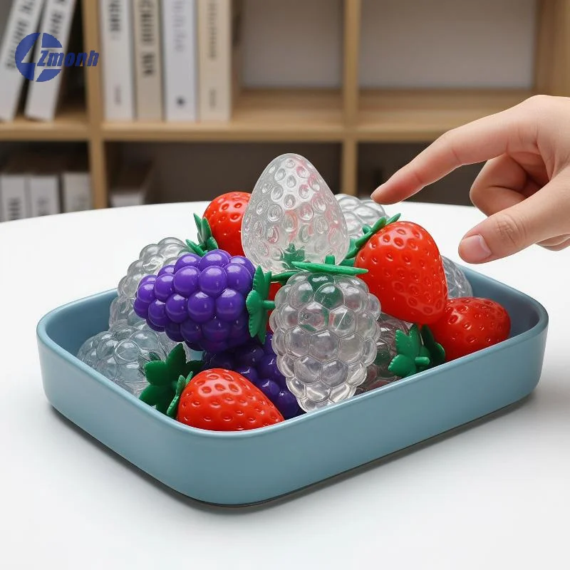 New！Strawberry Shaped TPR Empty Squeeze Ball Shell Soft Durable Texture For Stress Relief DIY Crafts And Handmade Gift Making