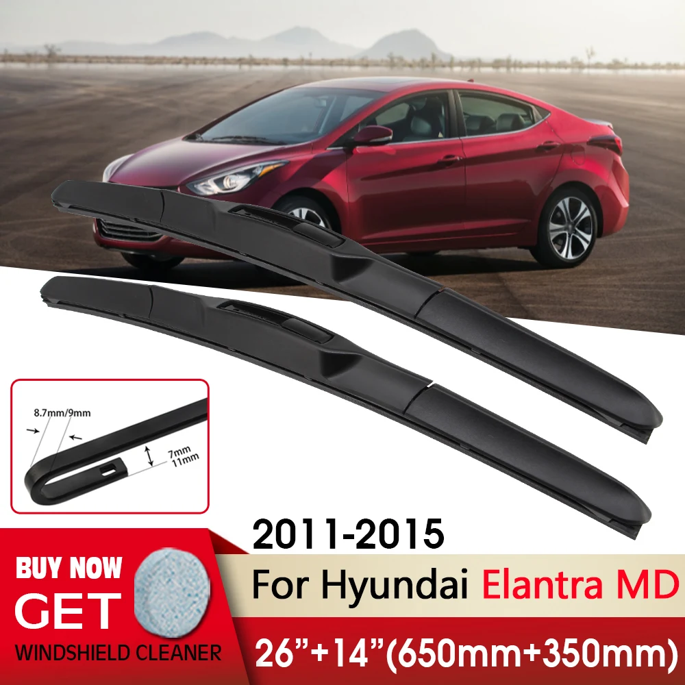 

Car Wiper Front Wiper Blades 26"+14" For Hyundai Elantra MD 2011 2012 2013 2014 2015 Windshield Windscreen Front Window