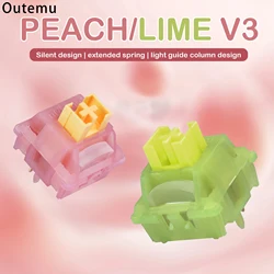 Outemu Silent Peach V3 스위치 Lubed Silent Lemon V3 스위치 기계식 키보드 선형 촉각 5Pin 핫 스왑 PA66 Pre Lubed POM