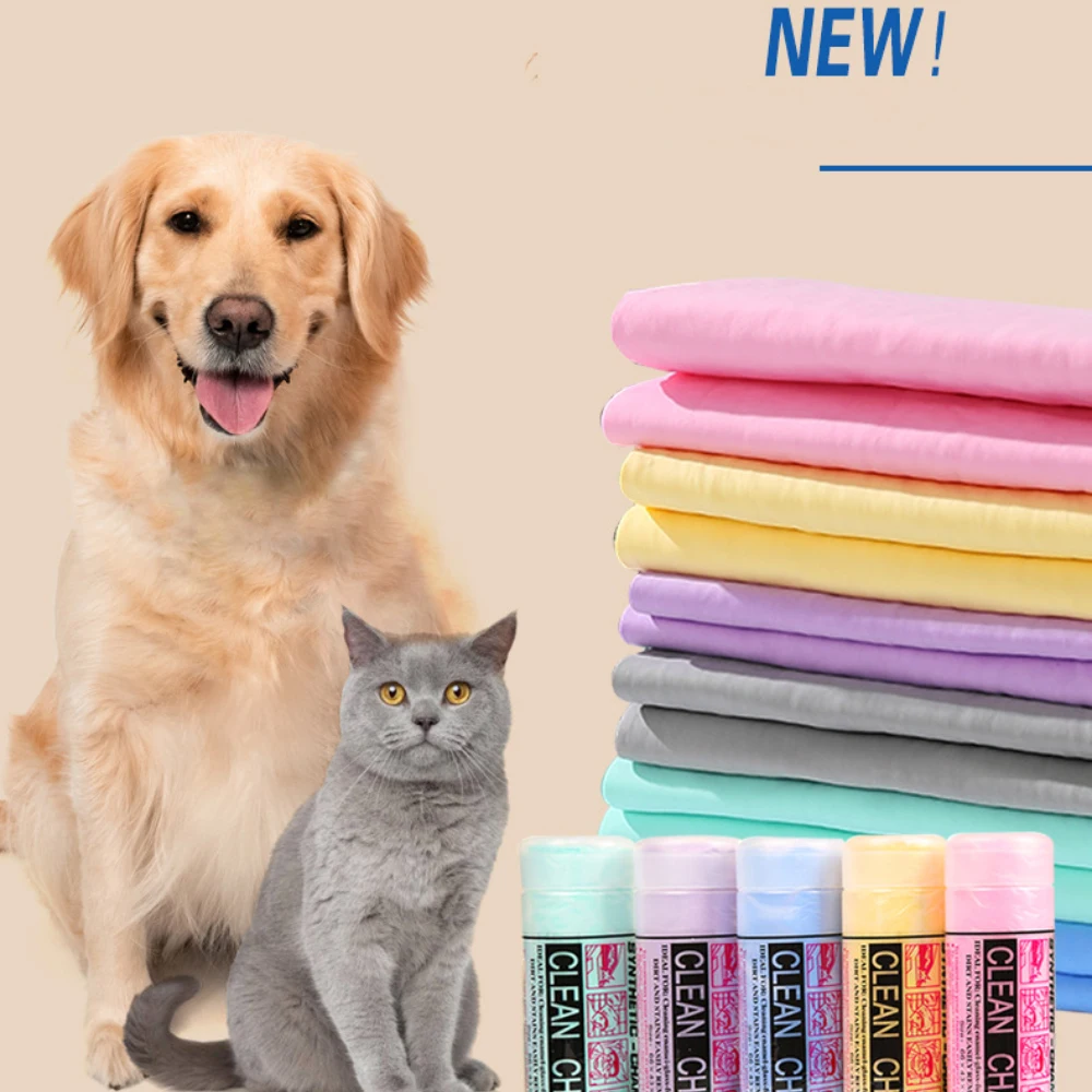 

Pet Quick Drying Towels Dog Cat Soft PVA Absorbent Bath Towel Pet Bathrobe Convenient Cleaning Towel Pet Supplies