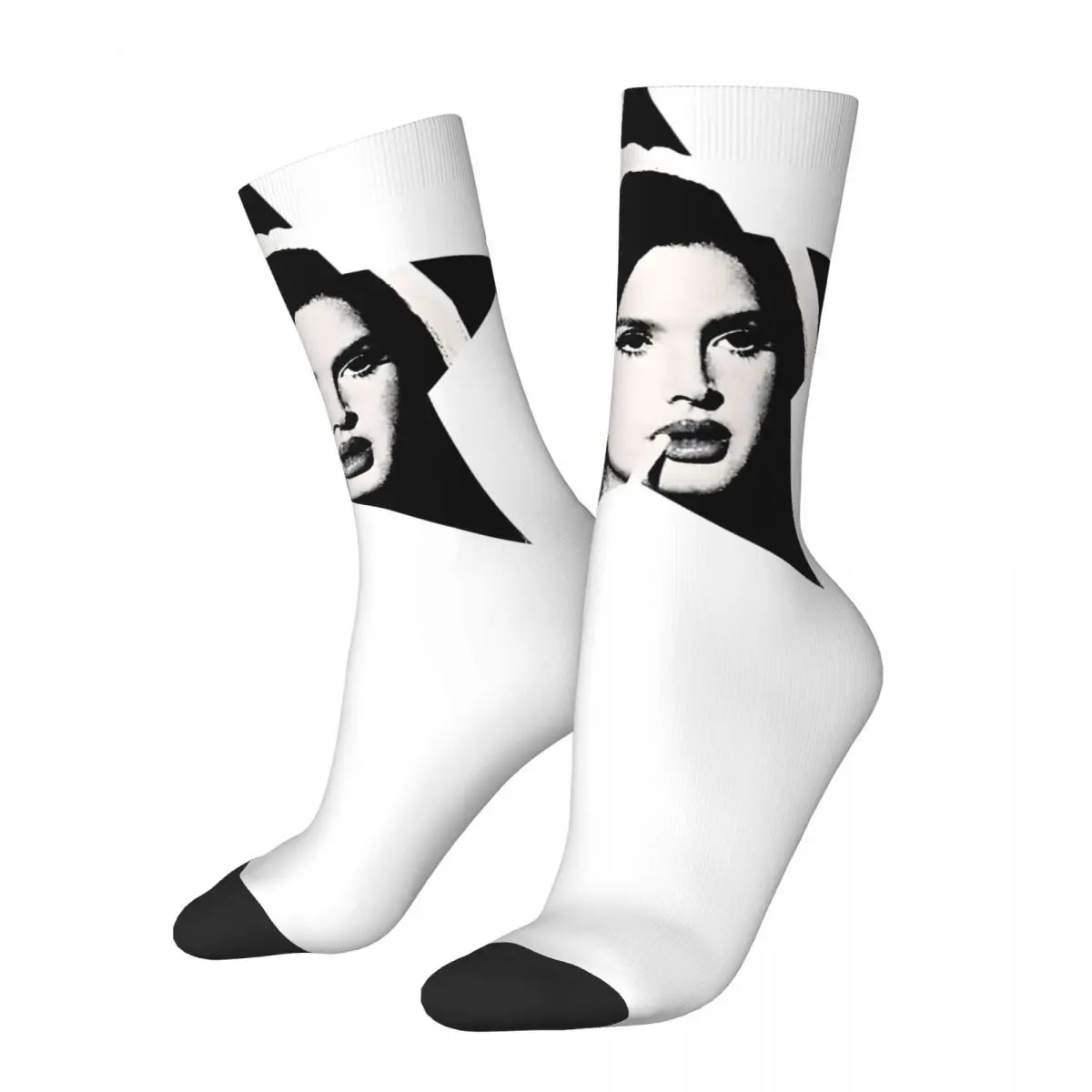 Funny Happy Smart Men's Socks Retro Harajuku L-Lana Del Rey Hip Hop Novelty Pattern Crew Crazy Sock Gift Printed