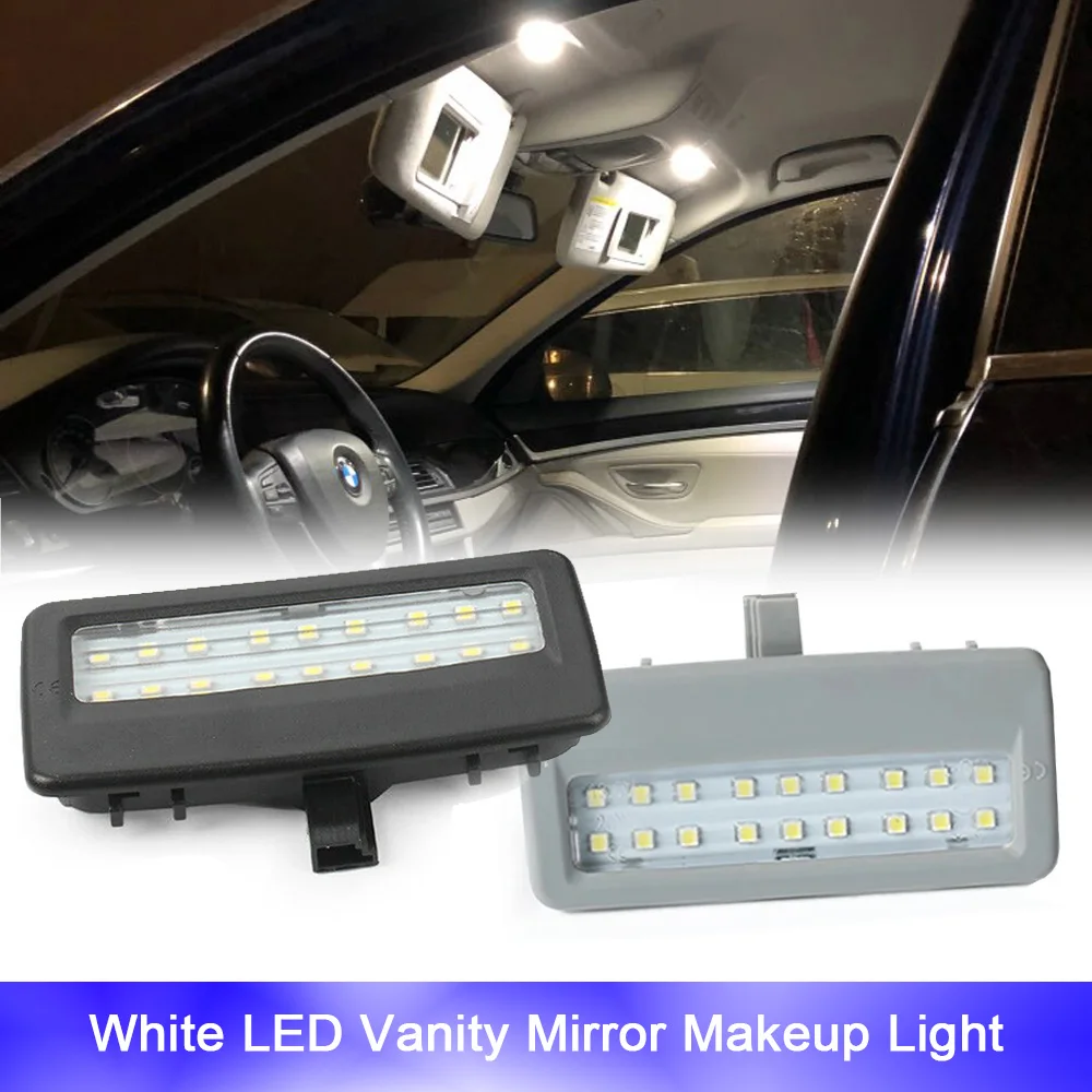 2pcs White LED Interior Sun Visor Mirror Light for BMW 5 7 Series F07 F10 F11 F01 F02 F03 F04 Roof Makeup Lamps No Error 9163766