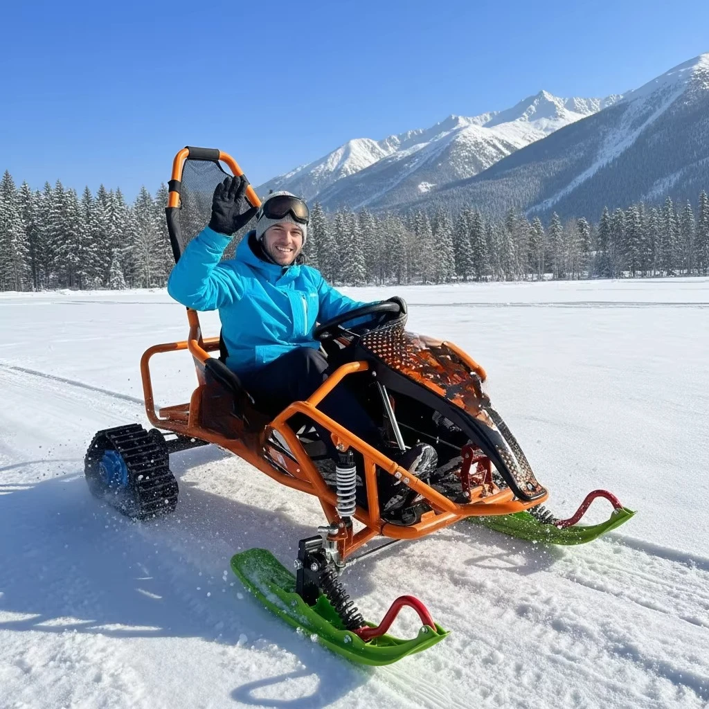 

Электрический снегоход с дифференциальным двигателем 48В 500Вт, приводом на ось и тормозами, запас хода 40 км, коммерческий