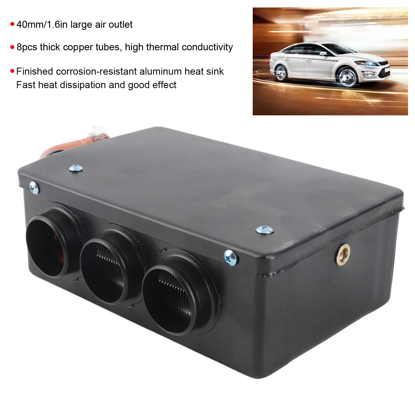 12V Riscaldatore Per Auto Sbrinatore Per Auto 12V 50W Riscaldatore Per Auto 3 Fori Portatile Invernale Riscaldamento Veloce Più Caldo Gelo Rimozione A Basso Rumore Auto Disappannatore