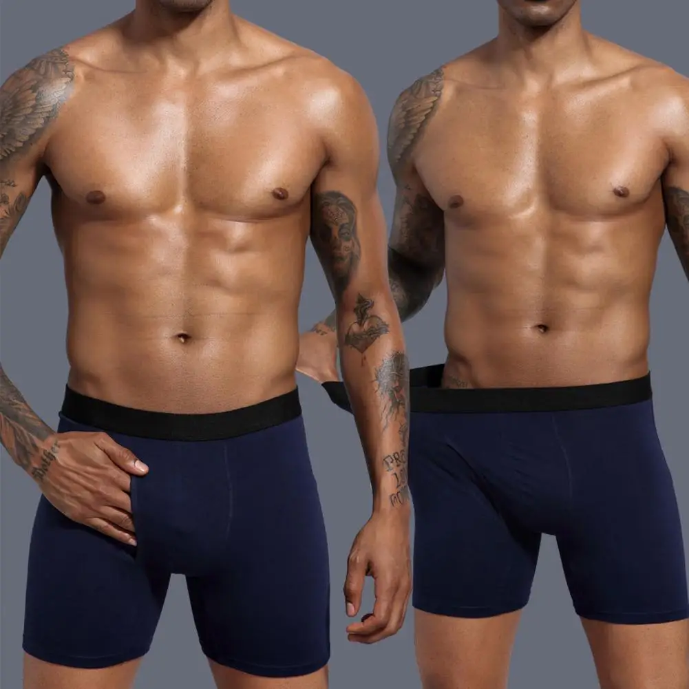 Boxers de algodão sem costura frontal para homens, cuecas Sport Boxer, baús de banho para natação