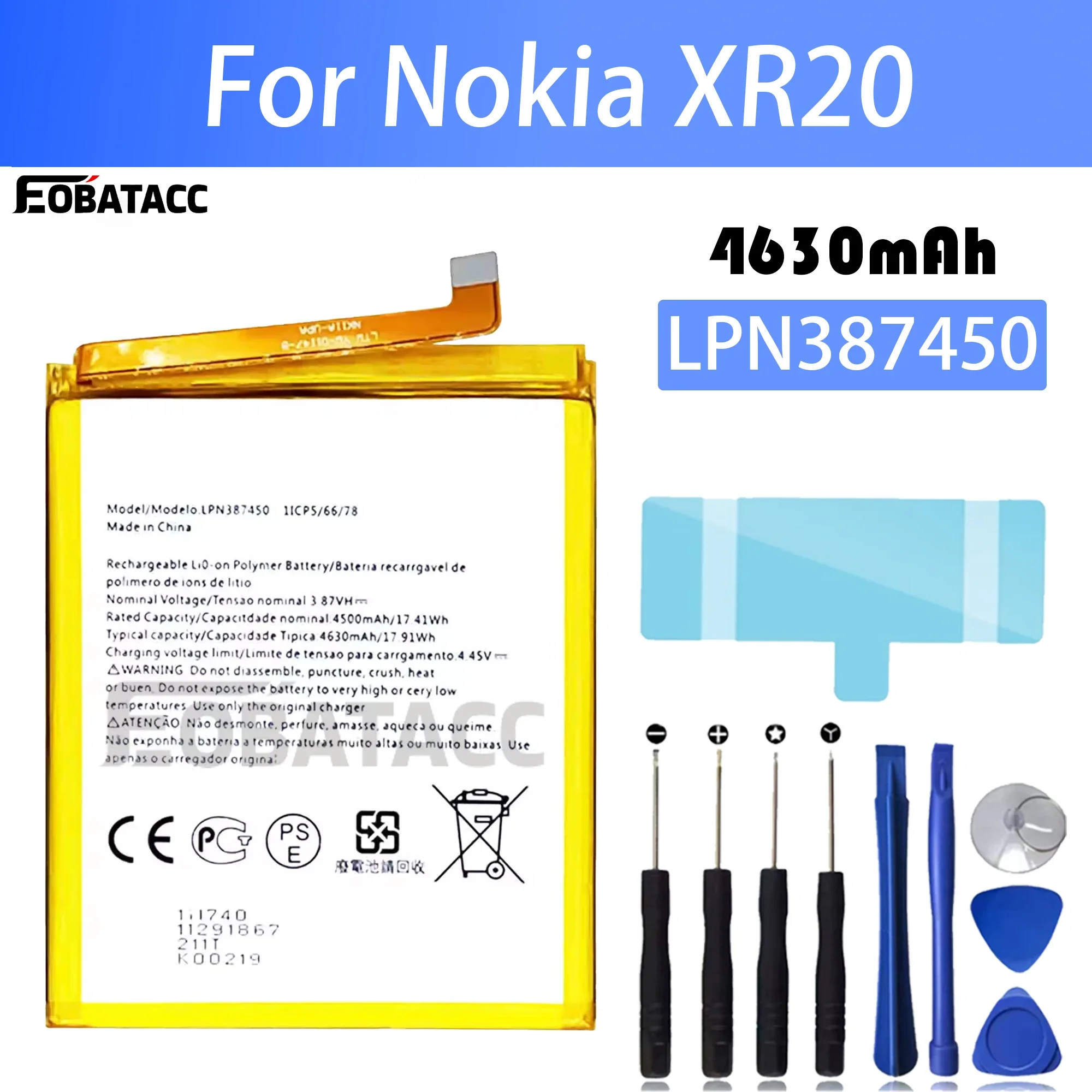 100% New Original Battery LPN387450 For Nokia XR20 Battery + Free Tools