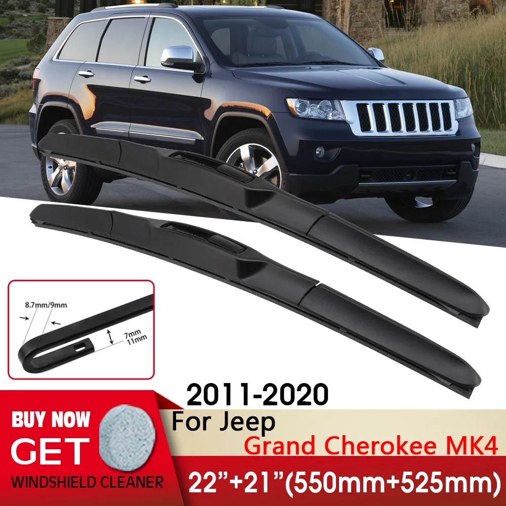 

Car Wiper Front Wiper Blade 22"+21" For Jeep Grand Cherokee MK4 2011-2020 Fit U Hook Arm Windshield Windscreen Front Window