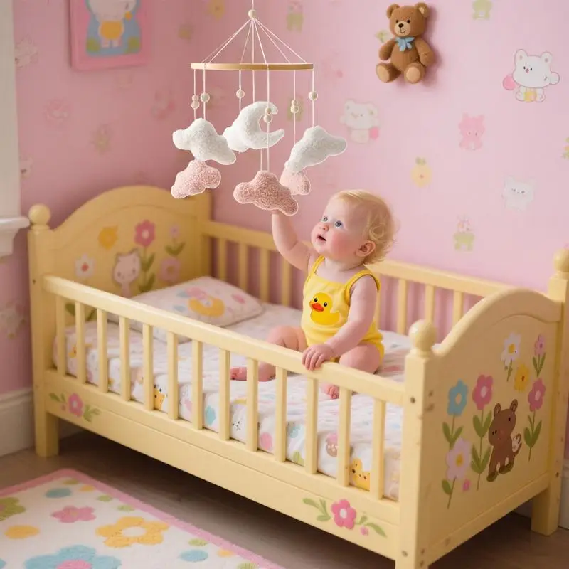 Berço brinquedos hangable berçário celulares em forma de nuvem pingentes carrinho brinquedos para berço ginásio jogar decoração cama aniversário do bebê