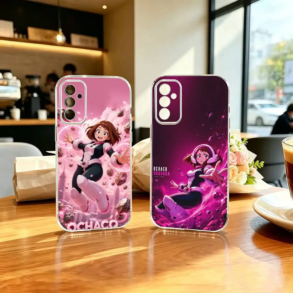 Zero Gravity hero girl U-Uraraka  Painted Transparent soft Phone Case For Samsung A71, A70, A52, A51, A40, A30, A20