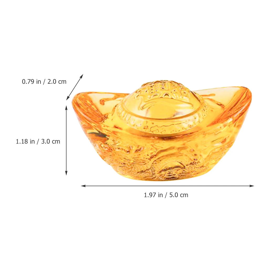 Crystal Dragon Pattern Ingot Ornament Desktop Decor Home Office Small Golden Figurine Statue Gift Ingots Miniature Model
