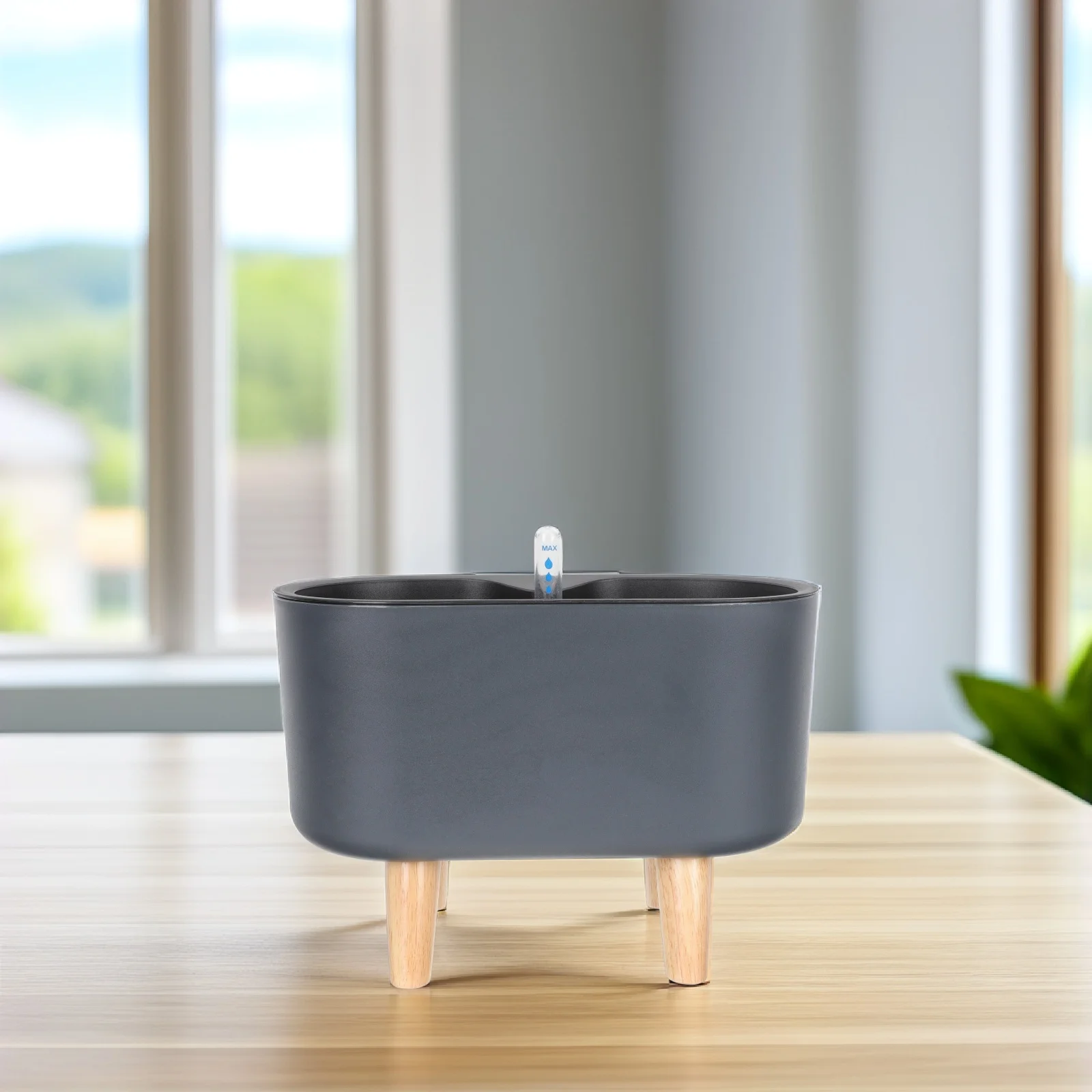 

Automatic Water Absorbent Flower Pot Self Watering Planter Indoor Black Stand Water Level Indicator Lightweight Durable
