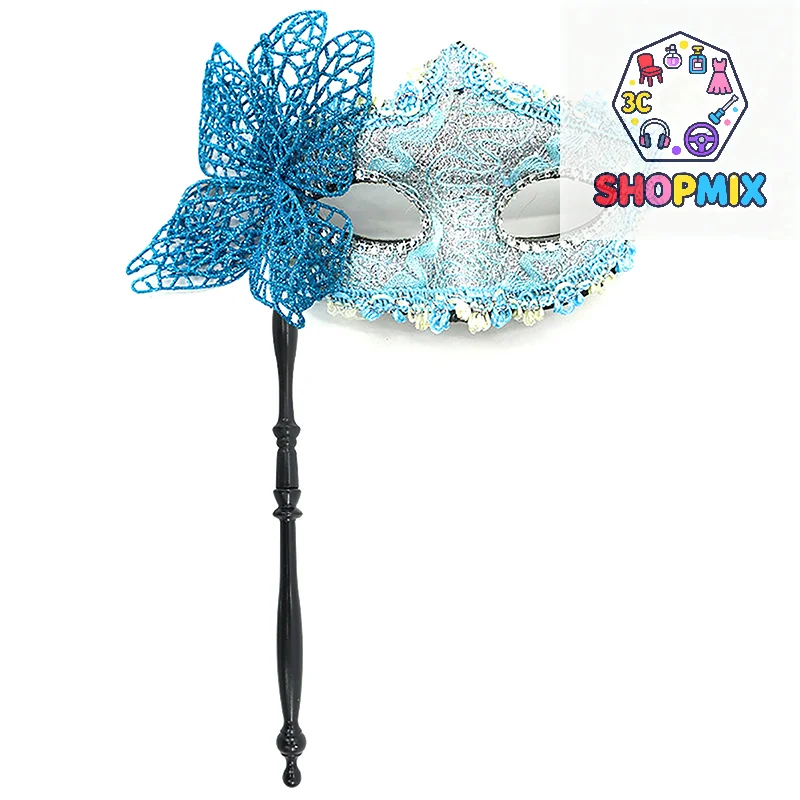 Halloween Party Mask With Holding Stick Evening Prom Masquerade Mask Stage Cosplay Props Half Face Masks For Women