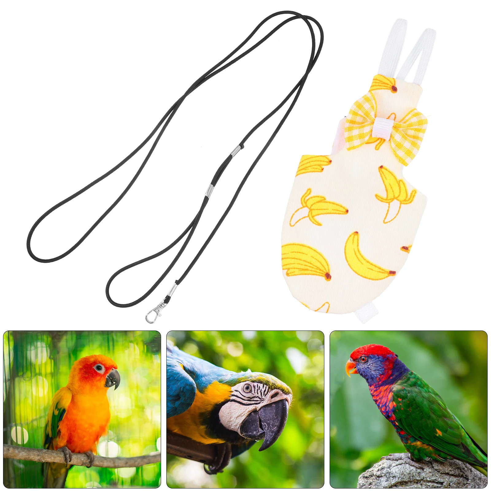 

Parrot Flight Suit Lightweight Durable Skin-Friendly Breathable Bird Apparel For Budgie Lovebird Green Cheek Conure Cockatiel