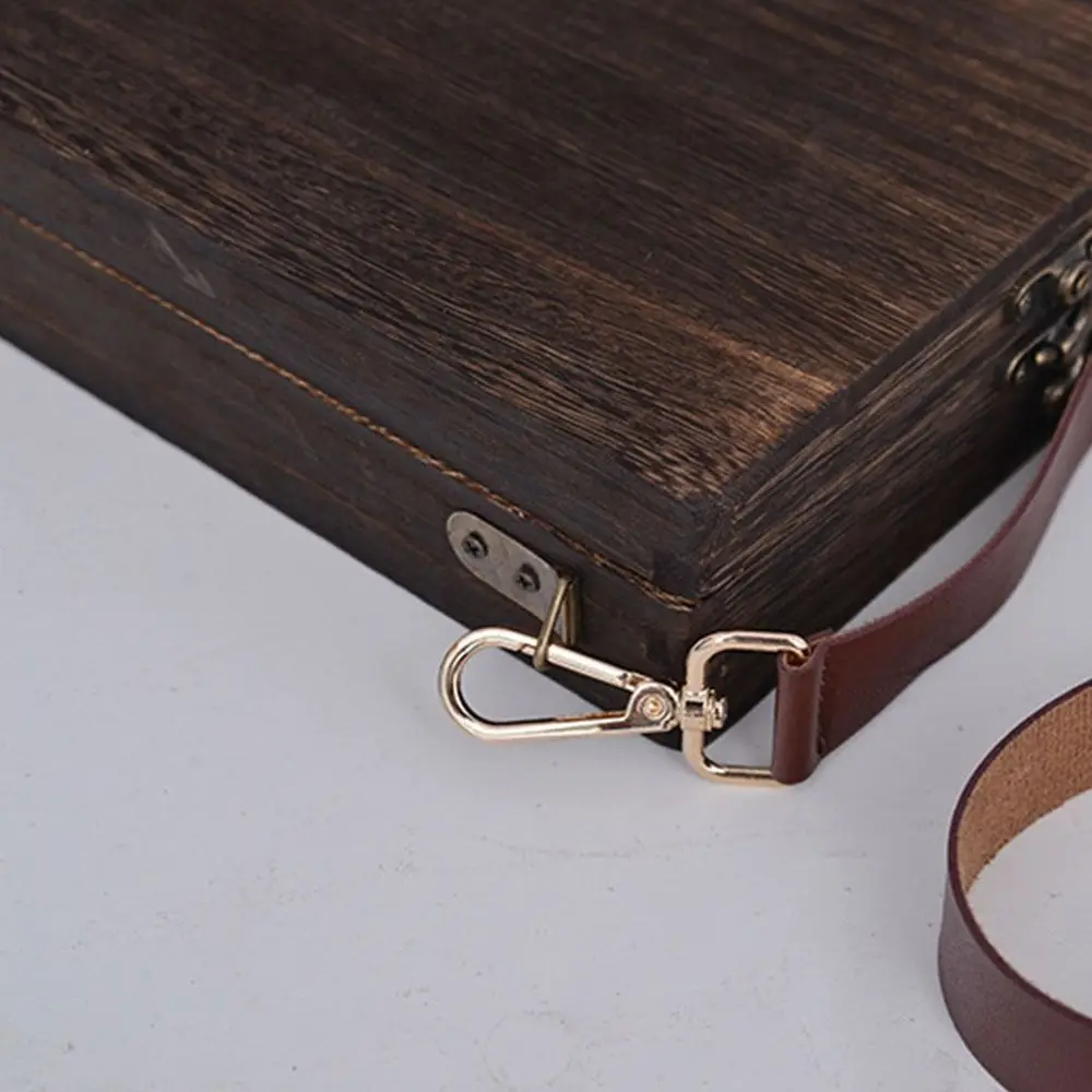Sketch Box Wooden Writers Messenger Wood Box Handmade Portable Artist Tool Bag Retro Postman Bag Women Man view 3