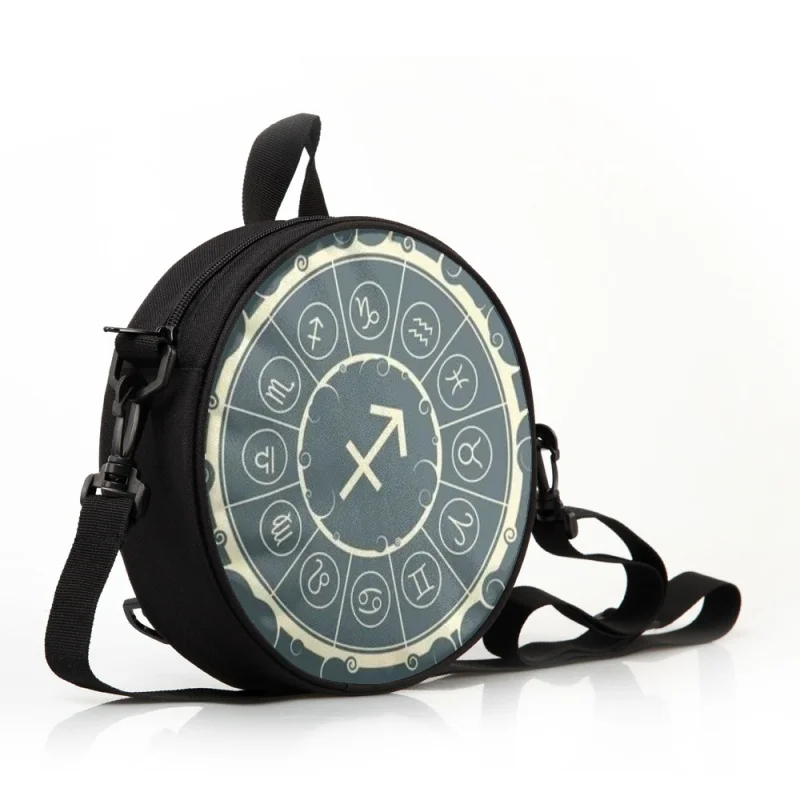 Astrolabe drukuj okrągłe ramię torby chłopcy dziewczęta okrągły Backapck Symbol konstelacji kobiety koło Crossbody torba męska portmonetka