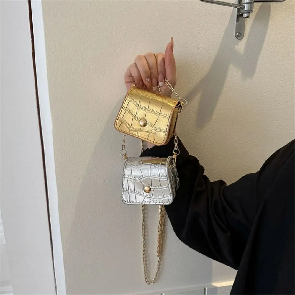 Korean Fashion Mini Crossbody Bags Simplicity PU Shoulder Bag Chain Versatile Handbag Lipstick