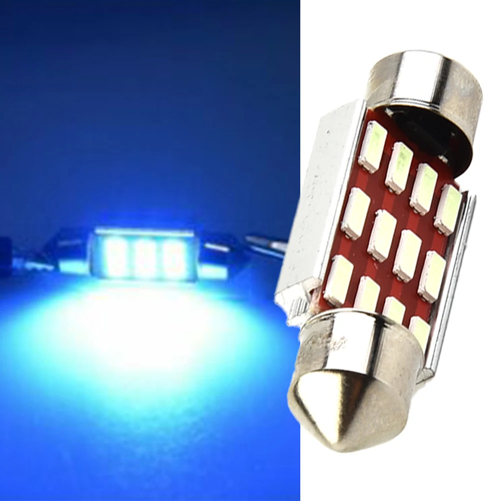 1PCS 36mm 12pcs 4014 For SMD Festoon Dome Interior Map Lights Bulb Lamp 12V Festoon Canbus 36/31mm Number Plate Light 4014   