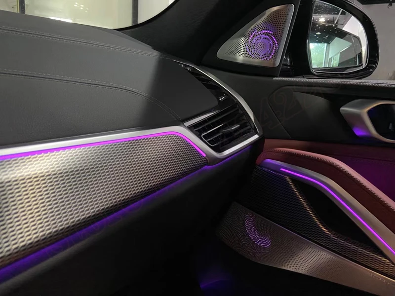 Panneau de klaxon LED pour BMW X6 G06, éclairage d'ambiance lumineux, garniture de haut-parleur, couverture de Tweeter