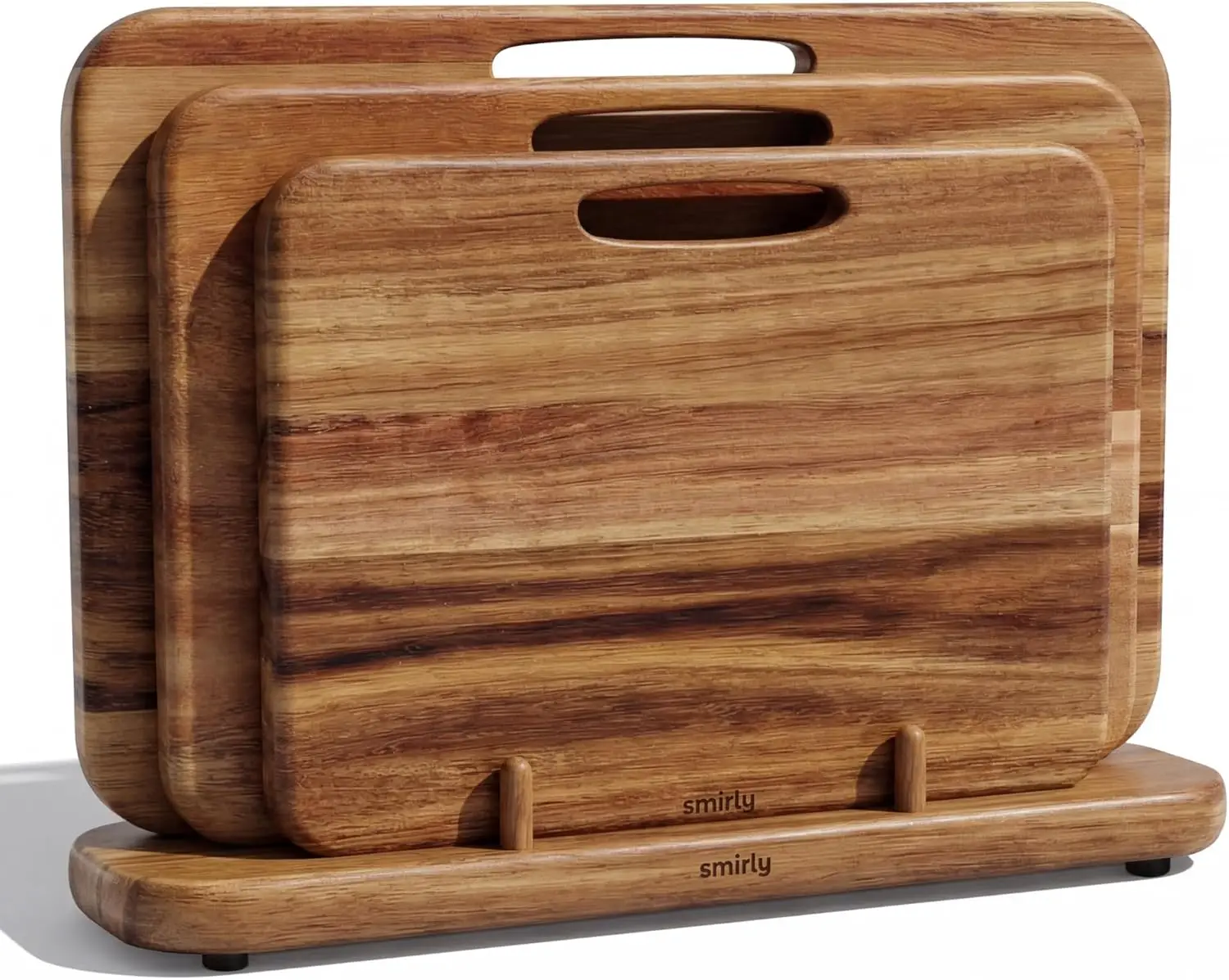 

Набор двусторонних разделочных досок из акации с ручкой и подставкой, 3 предмета, нетоксичные, для мяса, овощей, фруктов