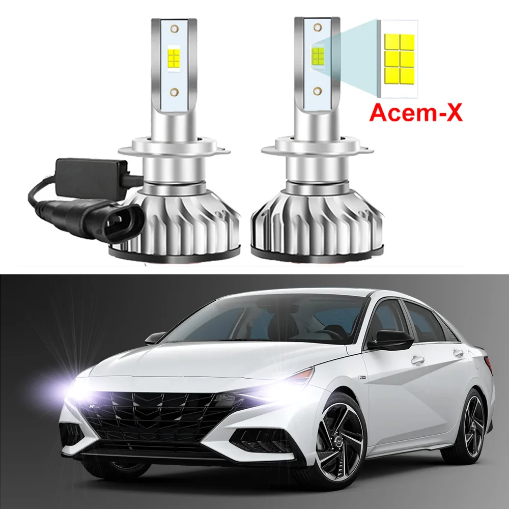 

2Pcs Car LED Headlight Bulbs For Hyundai Elantra 2019-2024 (Fit Original halogen bulbs model only) High Low beanHi/Lo Beam