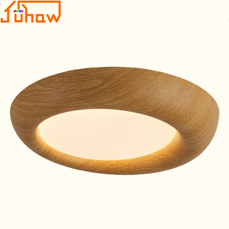 

The Bedroom Ceiling Lamp In a Chinese-Style Walnut Color Is a Full-Spectrum Eye-Protecting Lamp For The Homeowner's Bedroom