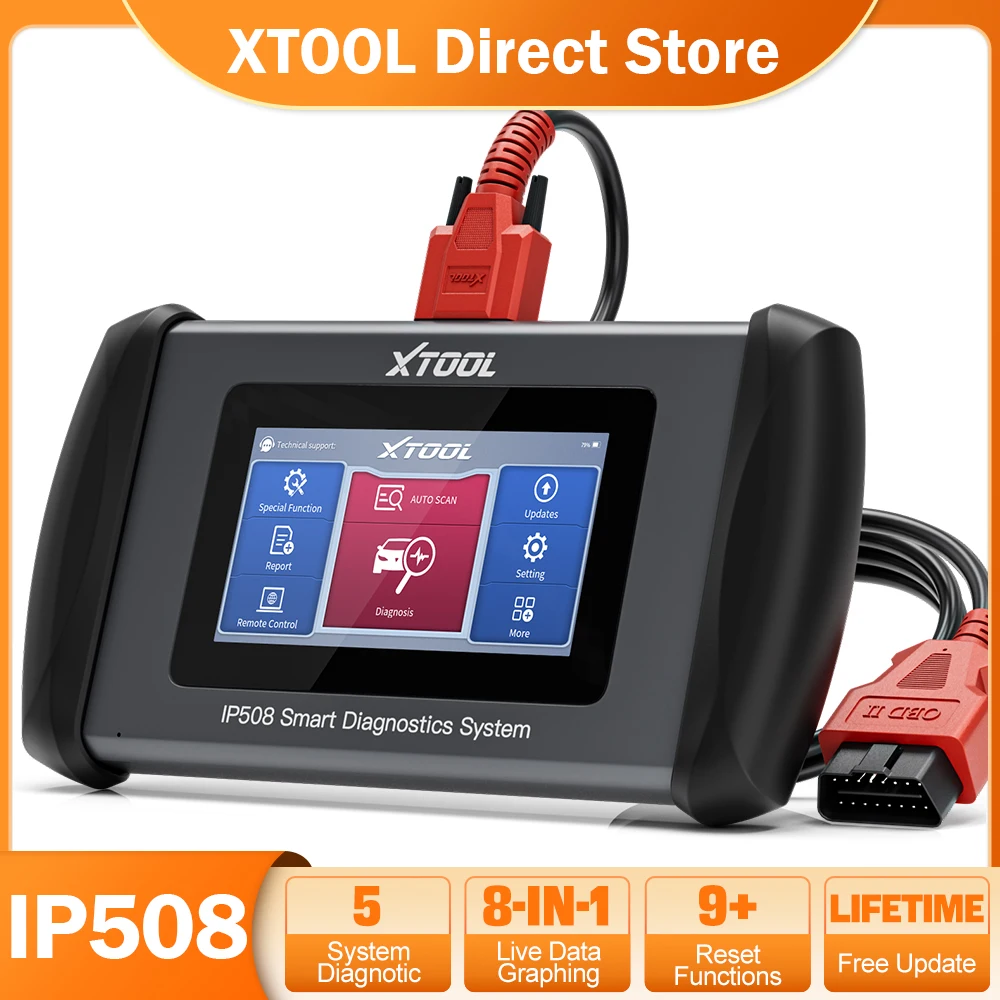 XTOOL InPlus IP508 OBD2 Cars Diagnostic Tools Automotive Scanner 5 Systems Diagnostics Lifetime Free Update Built-in CAN FD