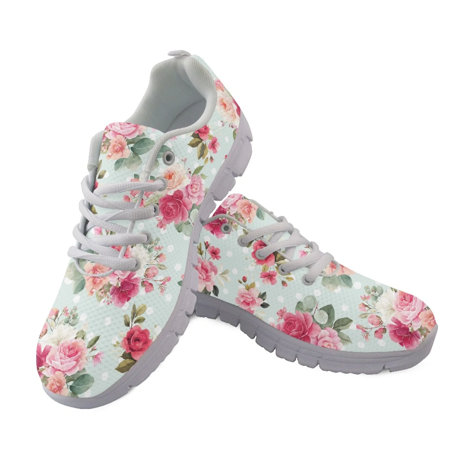 Coloranimal Rose Tennis Sneakers Tennis Shoes for Women Lightweight Running Sneakers