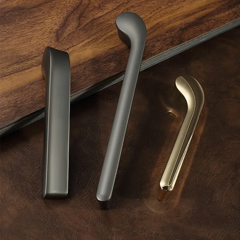 Musical Note Shape Handle Modern Simple Cabinet Door Handles Zinc Alloy Wardrobe Gold/Gery Drawer Pulls Furniture Hardware