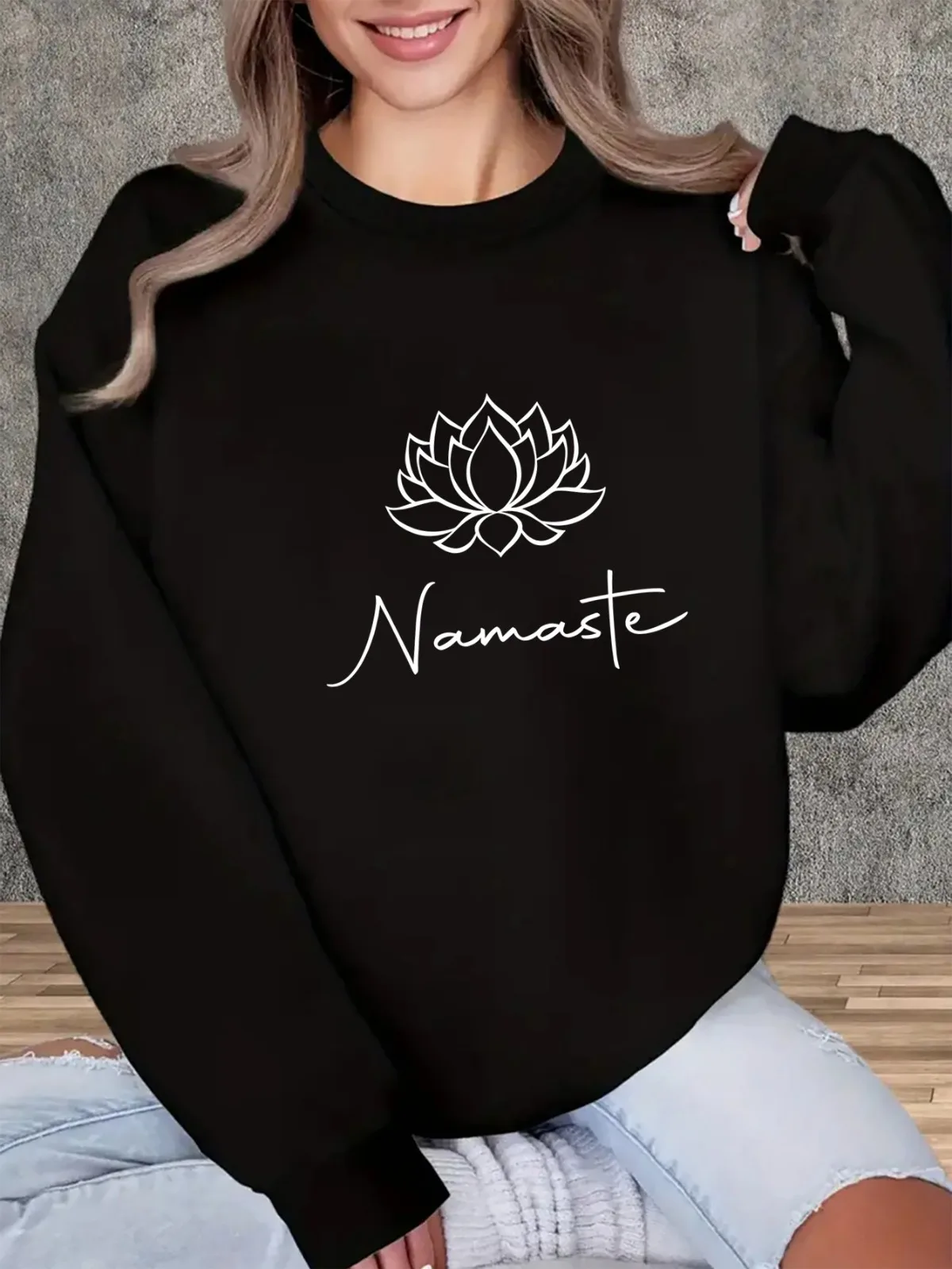 Sweat-shirt à capuche pour femmes, décontracté, mode, imprimé Lotus, motif Namaste, confortable, Style de rue, pull, vêtements cadeaux de vacances