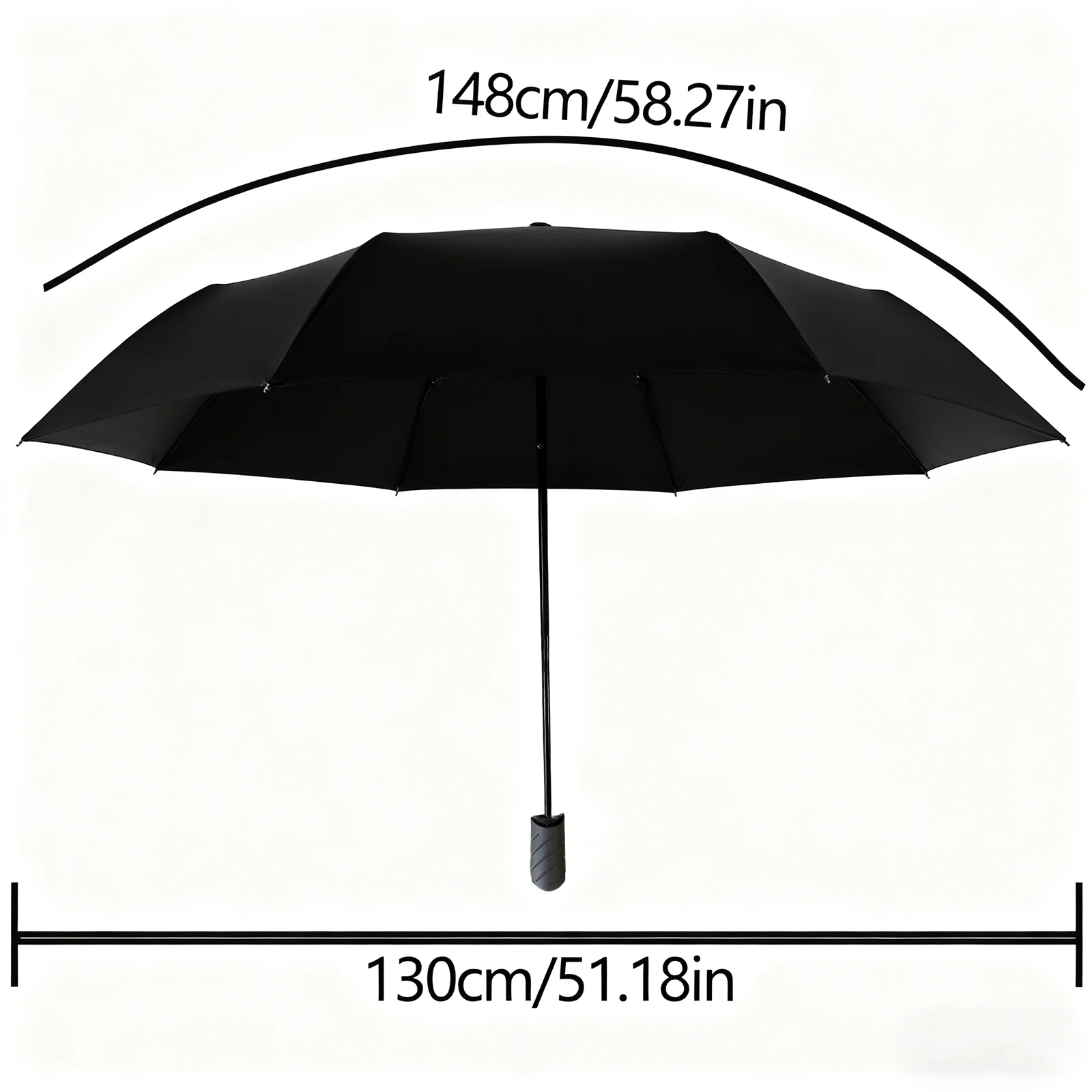 Manual Open Close Travel Rain Umbrella for Adults – Lightweight, Compact Windproof Water Resistant Canopy, Steel Aluminum Frame