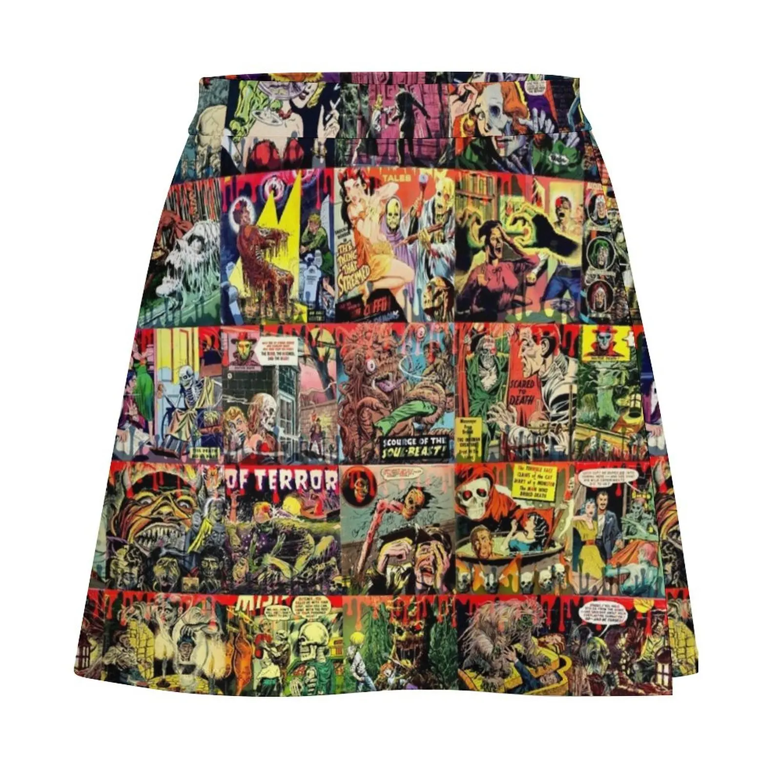 Creepy Comic Collage Mini Skirt skirts for womans Clothing